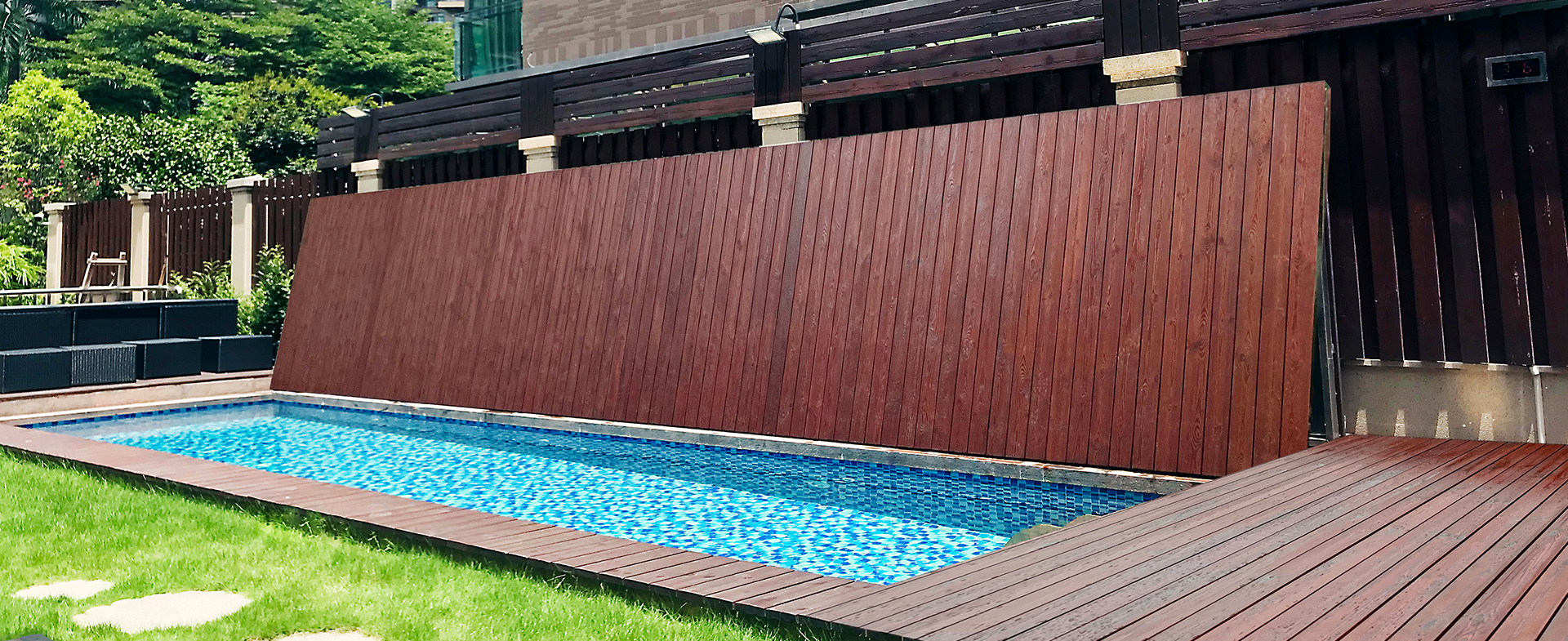 shenzhen project of folding pool cover system of BOREE
